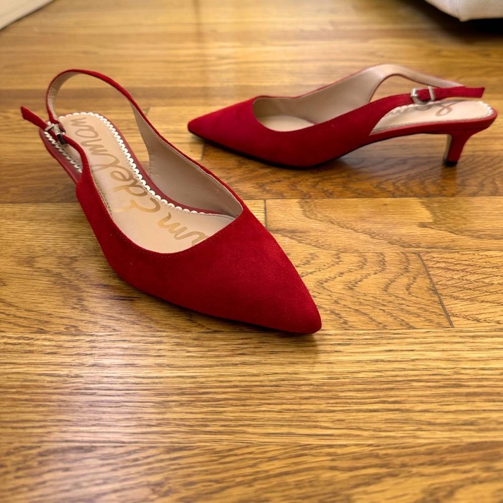 Sam Edelman Slingback Kitten Heels in Red